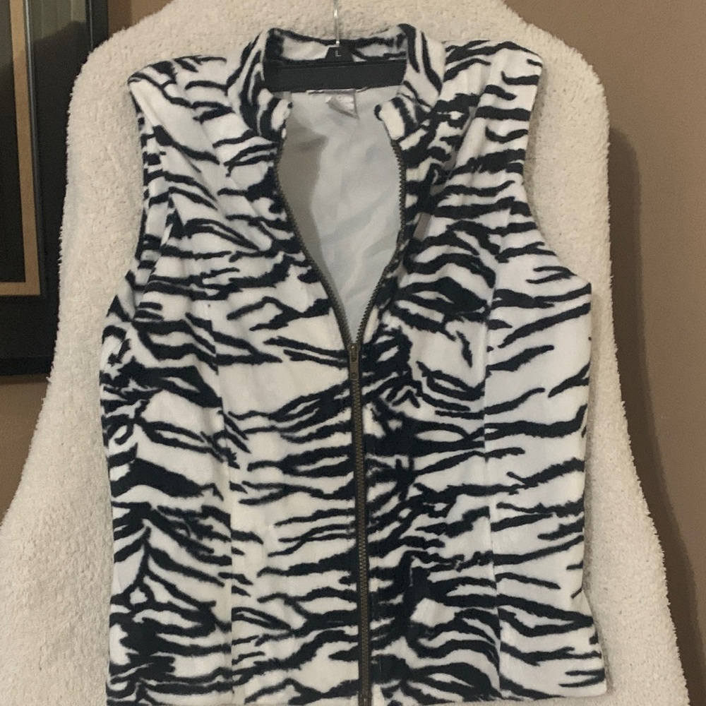 Jordan Black and White Zebra Print Women's Vest